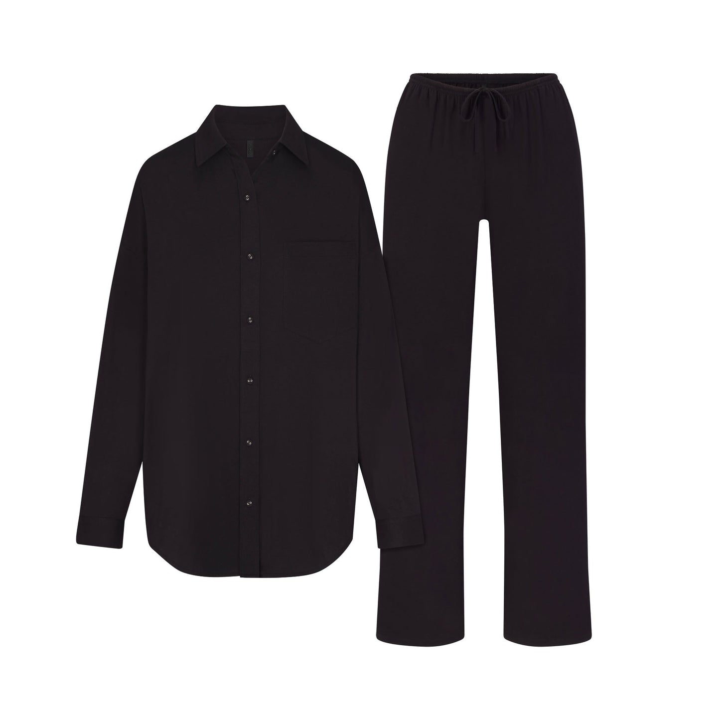 ORGANIC COTTON SLEEP LONG SLEEVE SET | OBSIDIAN