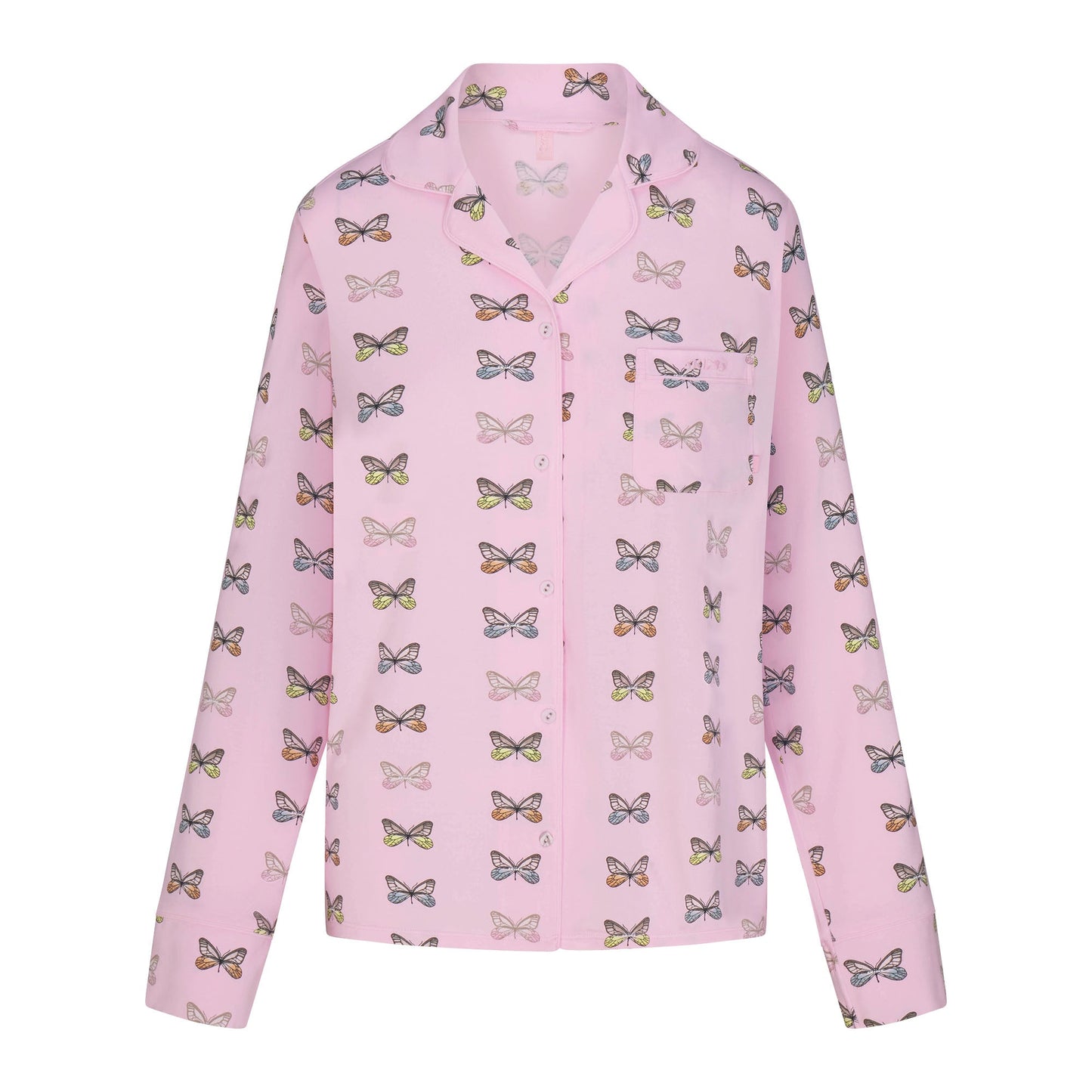 SKIMS SLEEP LONG SLEEVE BUTTON UP SET | PEONY BUTTERFLY PRINT