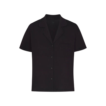 ORGANIC COTTON SLEEP SHORT SLEEVE SET | OBSIDIAN