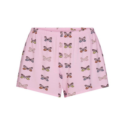 SKIMS SLEEP SHORT SLEEVE BUTTON UP SET | PEONY BUTTERFLY PRINT