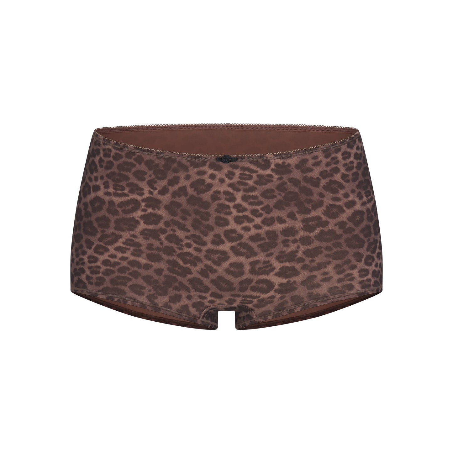 FITS EVERYBODY PICOT CAMI AND BOY SHORT SET | UMBER LEOPARD PRINT