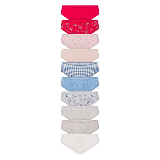 LIGHTWEIGHT COTTON RUCHED BACK HIPSTER 10-PACK | DAINTY FLORAL MULTI