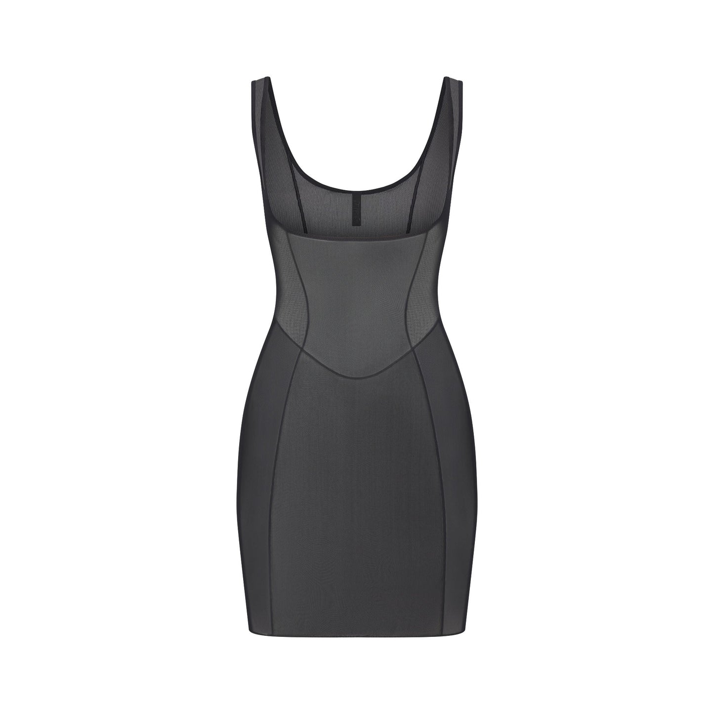 POWER MESH SHAPEWEAR OPEN BUST SLIP DRESS | ONYX