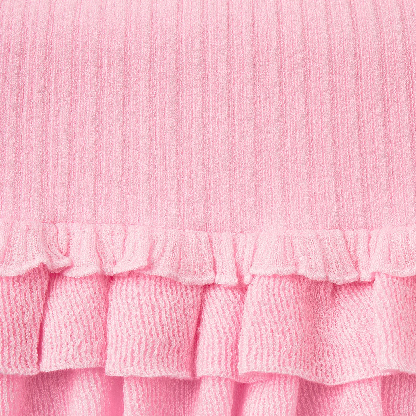 SHEER KNIT RUFFLE DRESS | PEONY