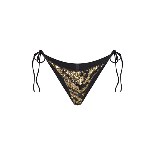 ICONIC SWIM SEQUIN BIKINI BOTTOM | BISCOTTI SEQUINED ZEBRA