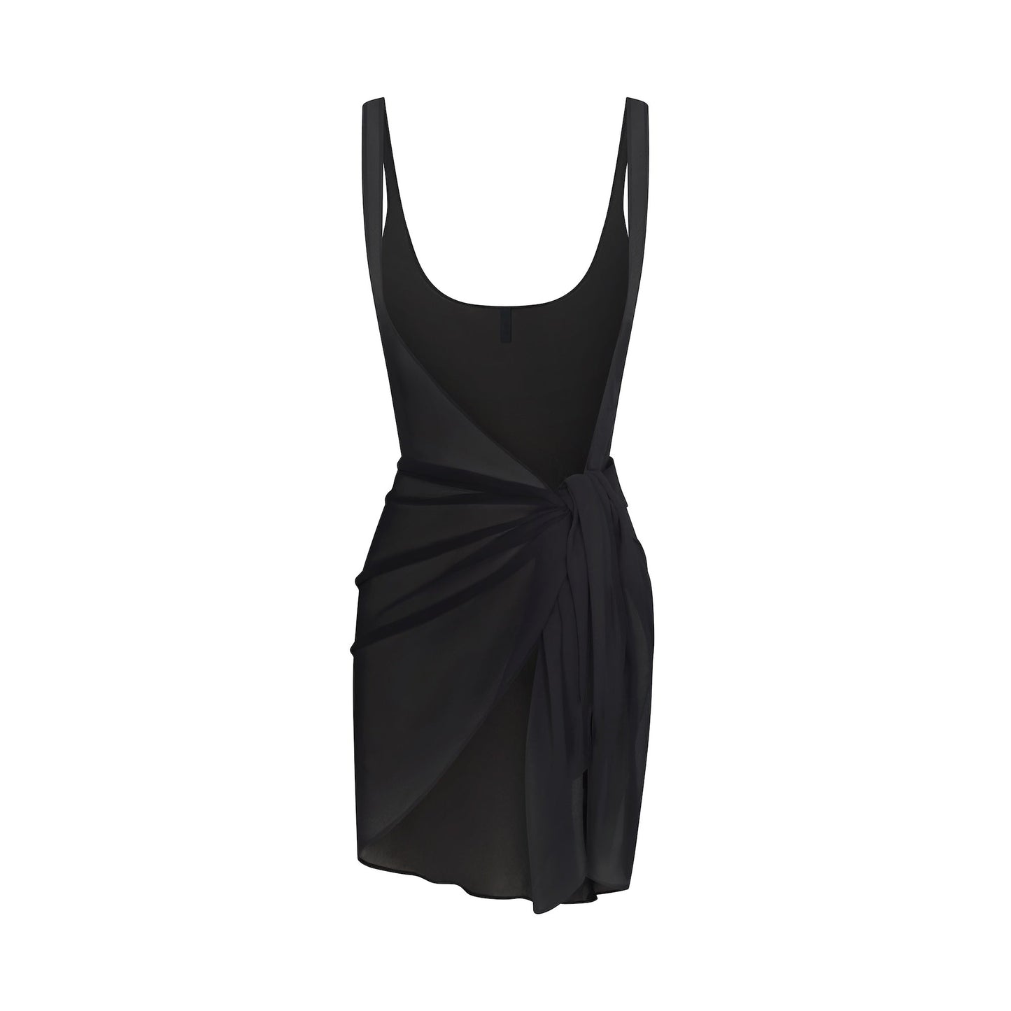 SWIM COVER-UPS SHEER OPEN FRONT SARONG | OBSIDIAN