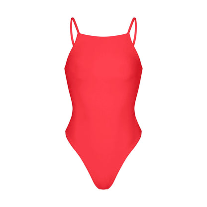 ICONIC SWIM HIGH NECK ONE PIECE | CARMINE