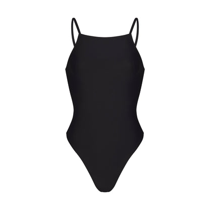 ICONIC SWIM HIGH NECK ONE PIECE | OBSIDIAN