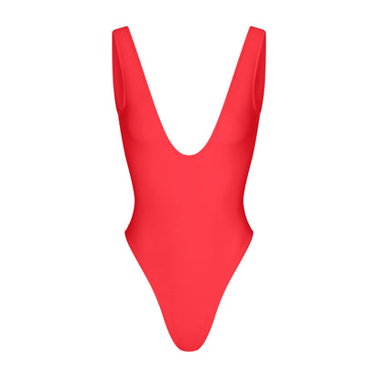 ICONIC SWIM PLUNGE ONE PIECE | CARMINE