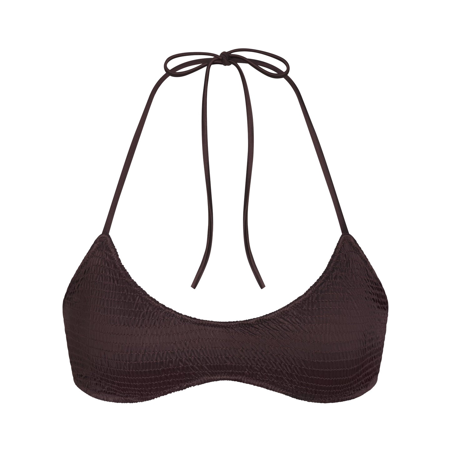 SATIN SWIM SMOCKED SCOOP BIKINI TOP | PHOENIX