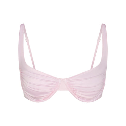 SATIN SWIM BALCONETTE BIKINI TOP | CHERRY BLOSSOM