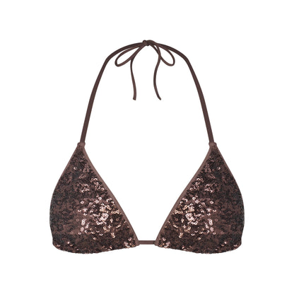 SATIN SWIM HALTER BIKINI TOP | PHOENIX