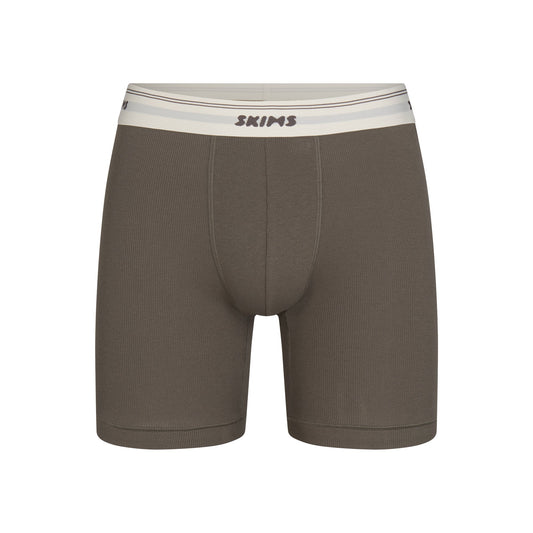 SKIMS COTTON RIB MENS 5" BOXER BRIEF | JUNGLE