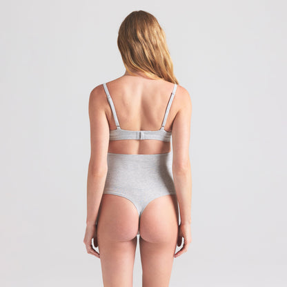 COTTON JERSEY MATERNITY NURSING SCOOP BRALETTE | LIGHT HEATHER GREY