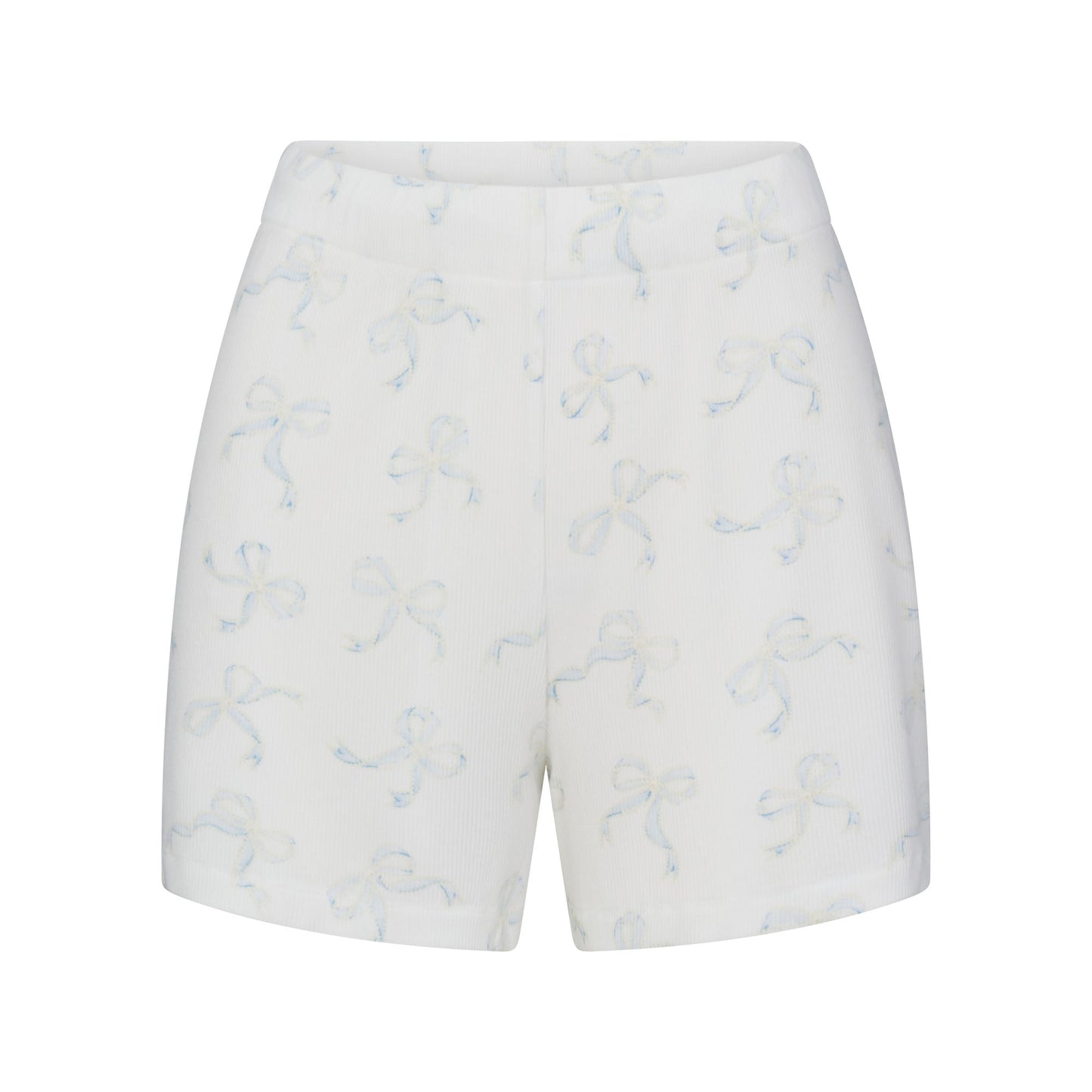 SOFT LOUNGE SHORT SLEEP SET | IVORY PEARL BOWS PRINT