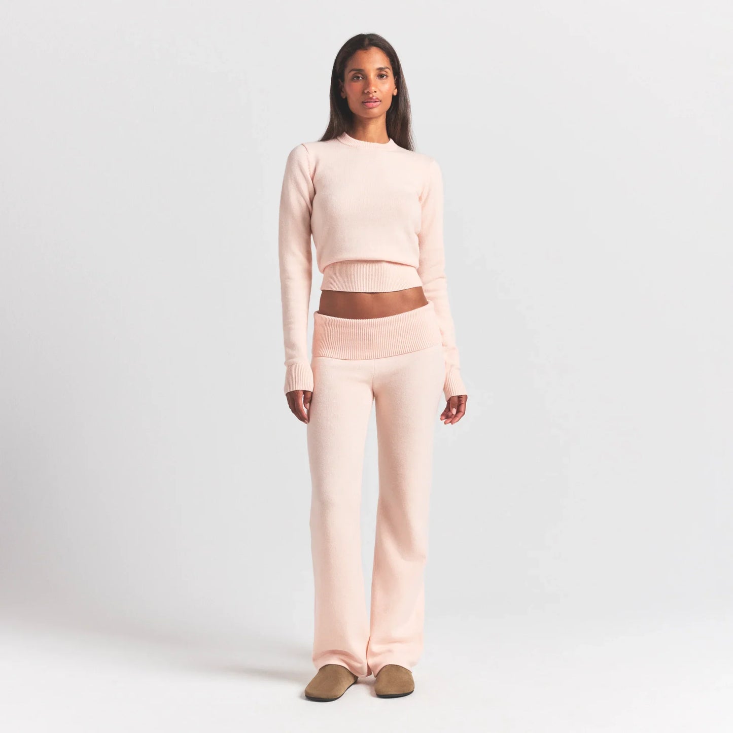 SWEATER KNITS RIBBED LONG SLEEVE FITTED CREW NECK | PRIMROSE