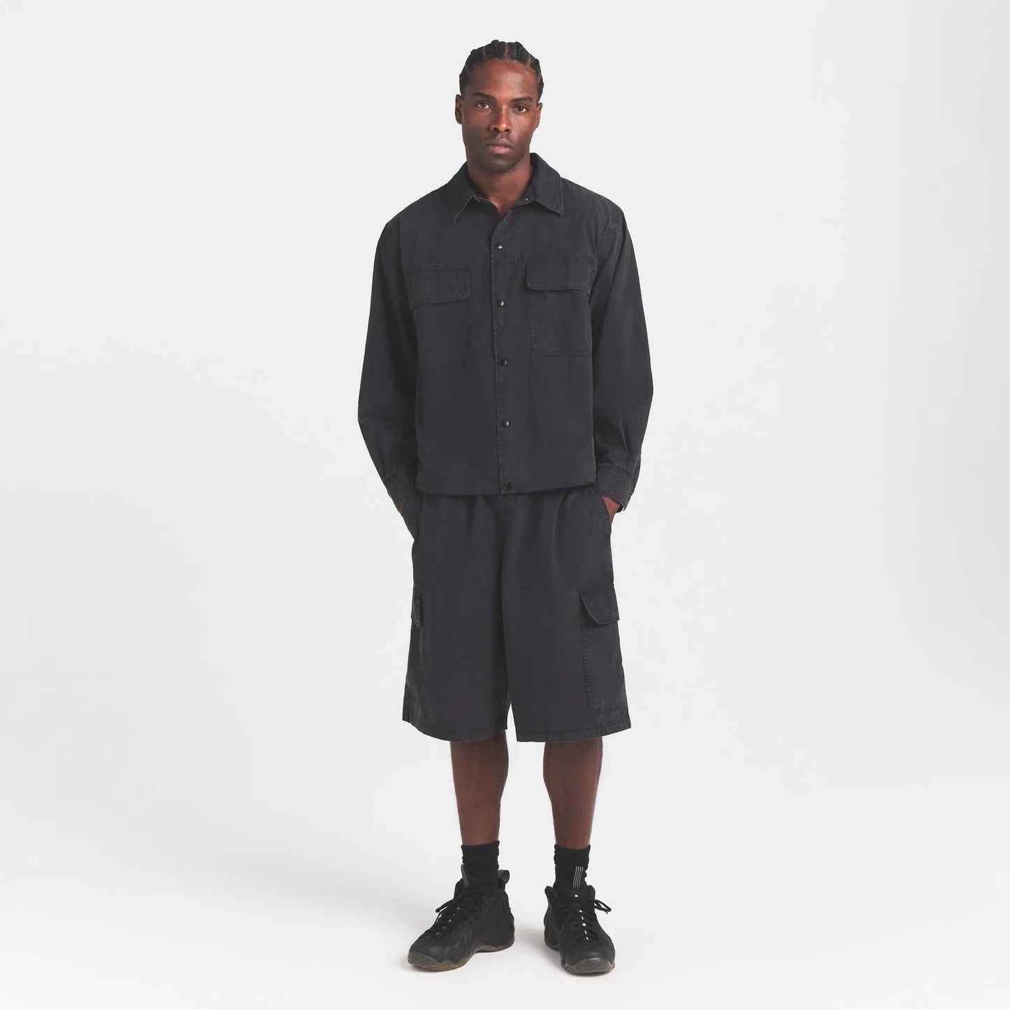 WOVEN MENS RELAXED SHIRT | ONYX