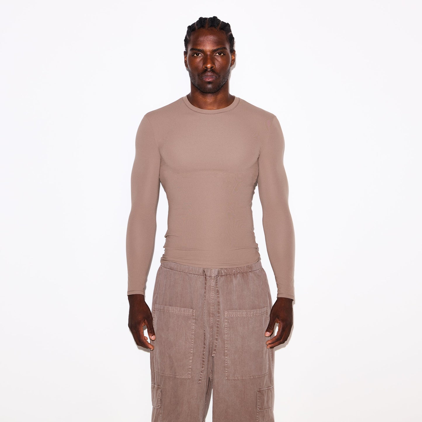 FITS EVERYBODY MENS SLIM LONG SLEEVE T-SHIRT | UMBER