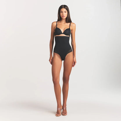 POWER MESH SHAPEWEAR CORE SCULPT HIGH-WAISTED BRIEF | ONYX