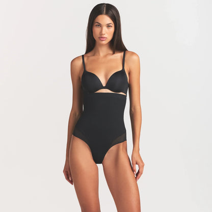 POWER MESH SHAPEWEAR CORE SCULPT HIGH-WAISTED BRIEF | ONYX